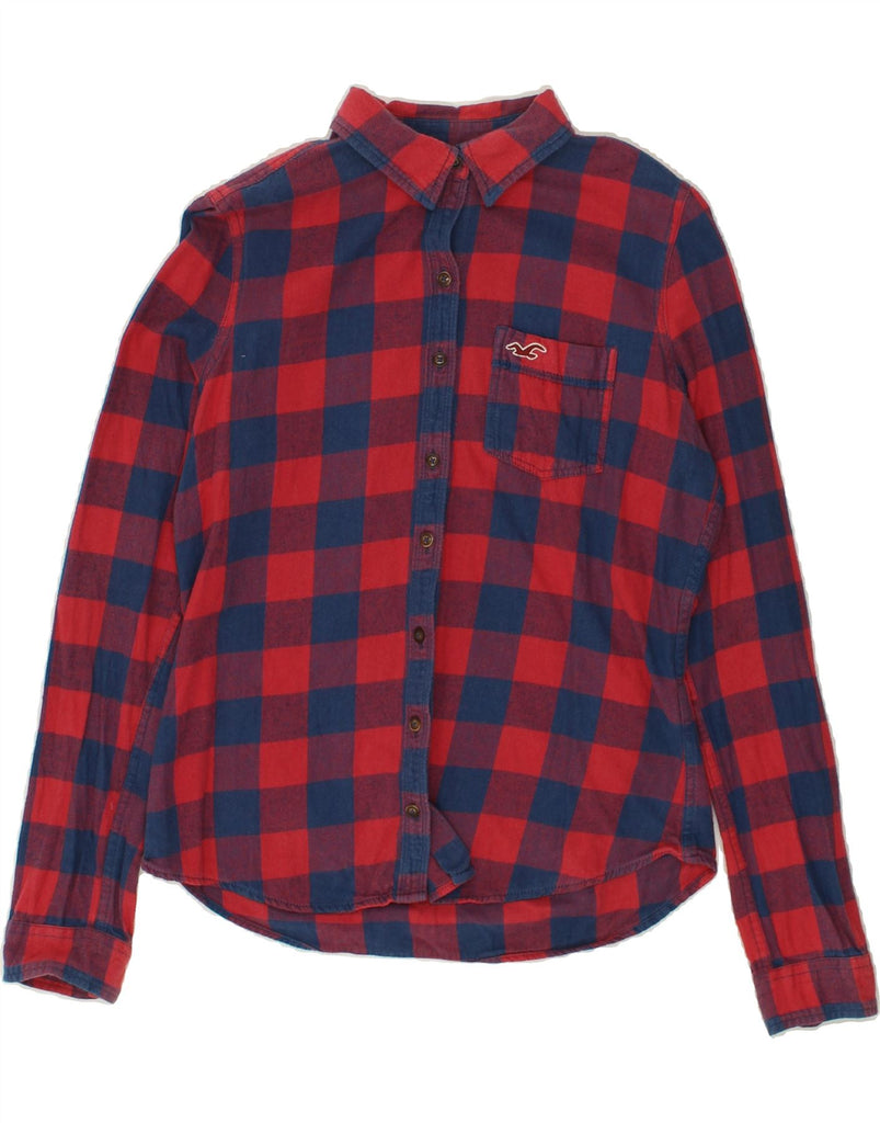 HOLLISTER Womens Flannel Shirt UK 14 Large Red Gingham Cotton | Vintage Hollister | Thrift | Second-Hand Hollister | Used Clothing | Messina Hembry 