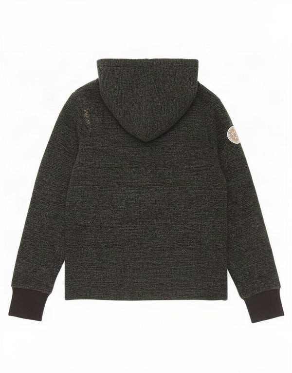 Vintage Womens Hooded Jumper Sweater EU 36 Small Grey Flecked Acrylic