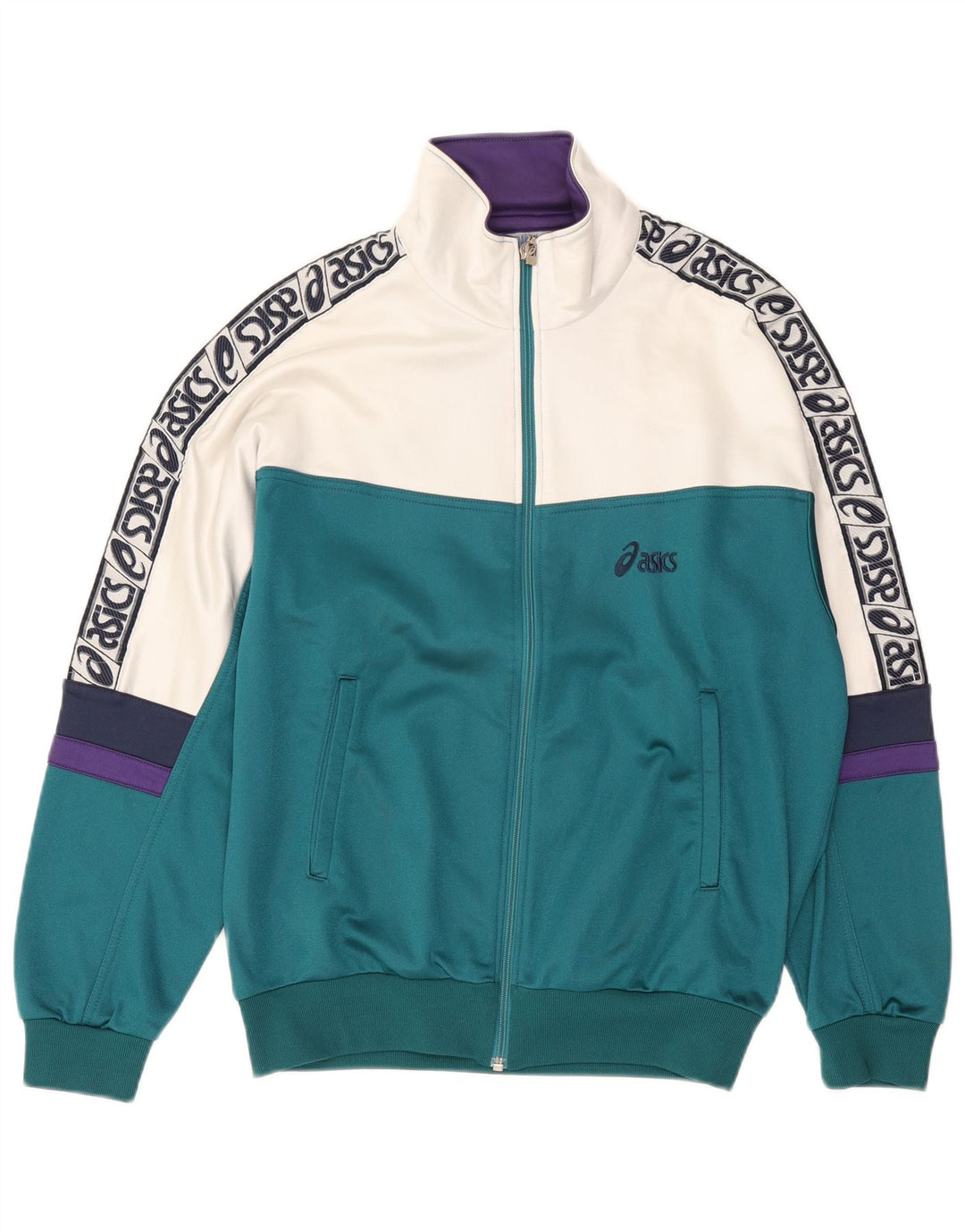 Asics Mens Graphic Full Tracksuit IT 48 Medium  Green Colourblock