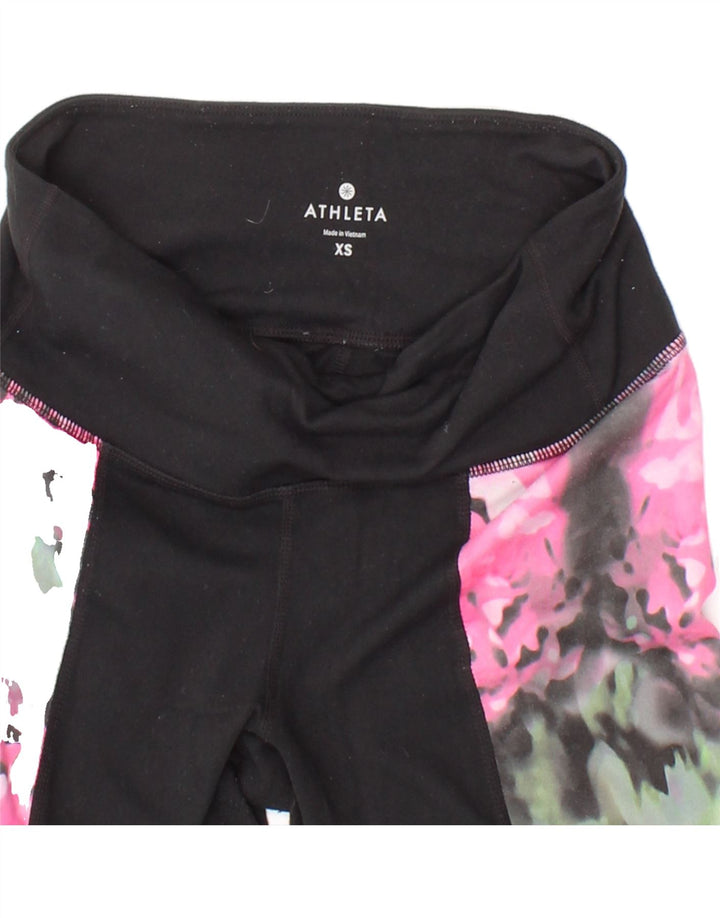 ATHLETA Womens Leggings UK 6 XS Black Colourblock Nylon Vintage Athleta and Second-Hand Athleta from Messina Hembry 