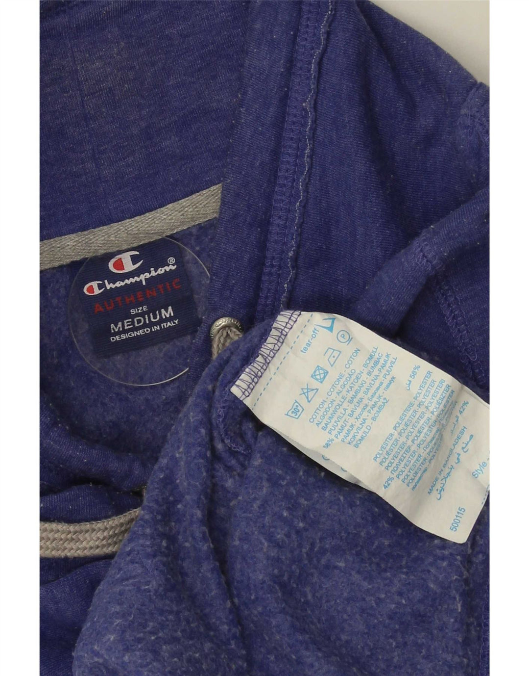 Champion Womens Graphic Sweatshirt Jumper UK 14 Medium Blue Cotton