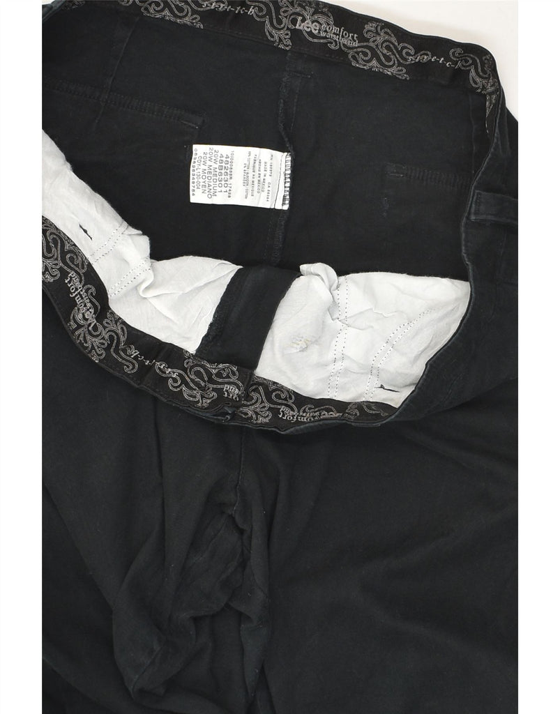 LEE Womens Straight Casual Trousers UK 20 2XL W40 L33 Black Cotton | Vintage Lee | Thrift | Second-Hand Lee | Used Clothing | Messina Hembry 