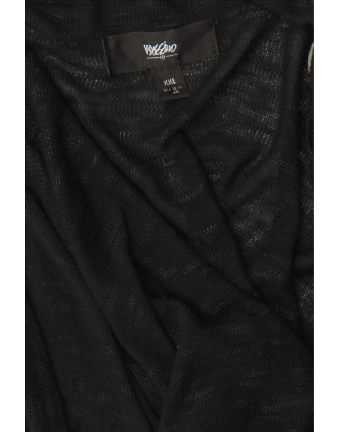 MOSSIMO Womens Short Sleeve Open Cardigan Sweater UK 20 2XL Black Rayon Vintage Mossimo and Second-Hand Mossimo from Messina Hembry 
