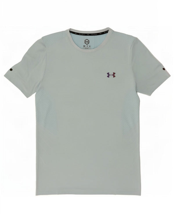 Under Armour Mens T-Shirt Top Medium Blue Pinstripe