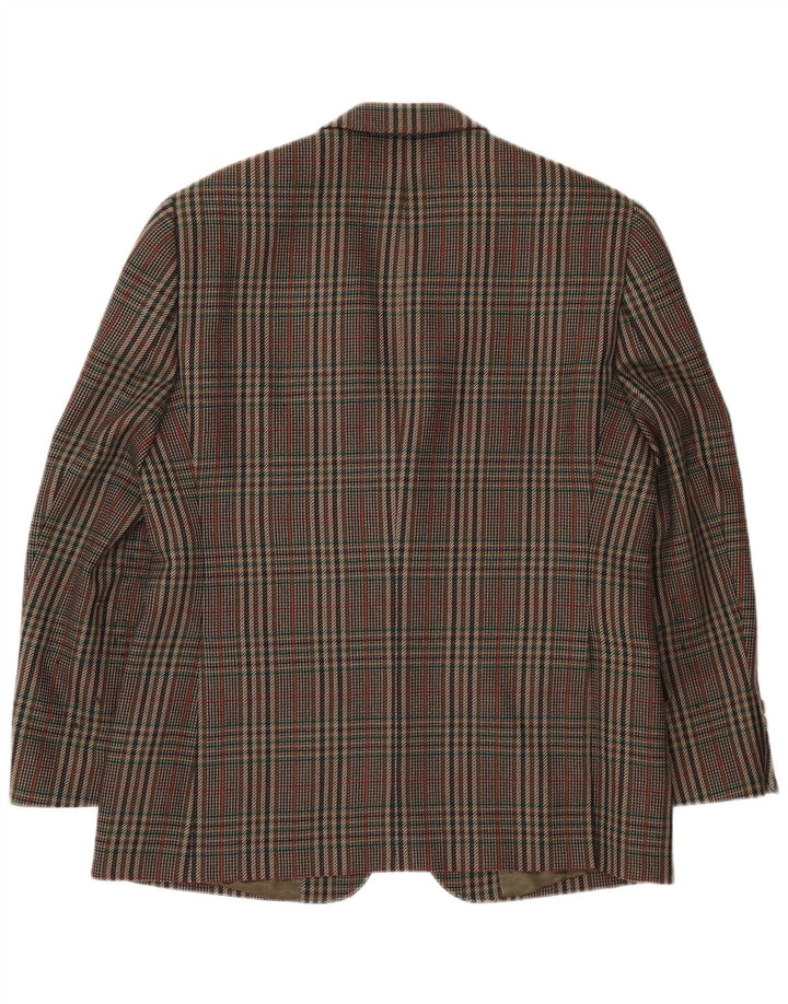 MAGEE Mens 2 Button Blazer Jacket UK 38 Medium Khaki Houndstooth