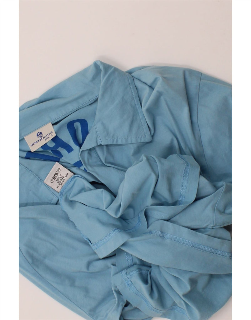 NORTH SAILS Mens Graphic Polo Shirt Large Blue Cotton Vintage North Sails and Second-Hand North Sails from Messina Hembry 