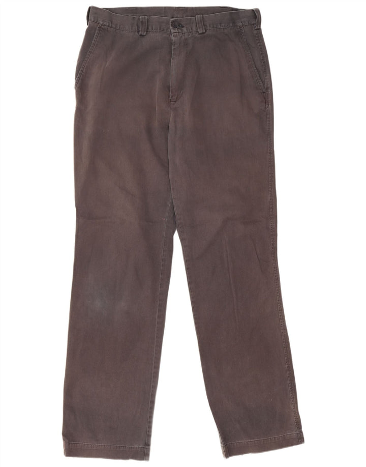 Marks & Spencer Mens Blue Harbour Straight Chino Trousers W34 L33 Grey