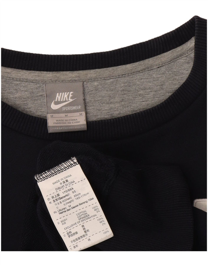 Nike Womens Graphic Sweatshirt Jumper UK 14 Medium Navy Blue Cotton