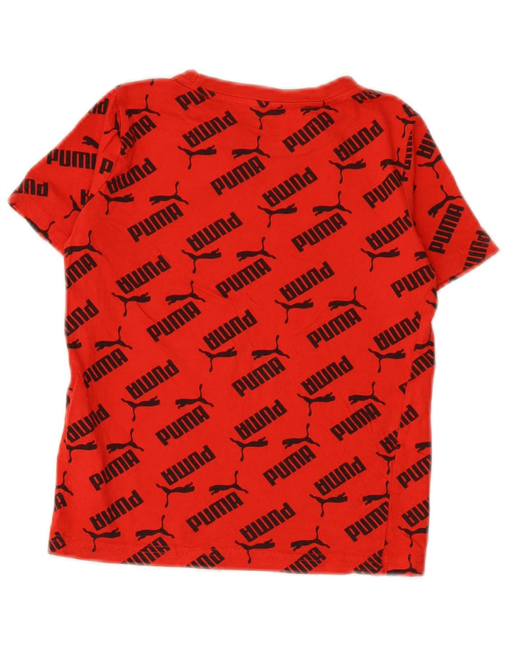 PUMA Boys Graphic T-Shirt Top 5-6 Years Red Cotton