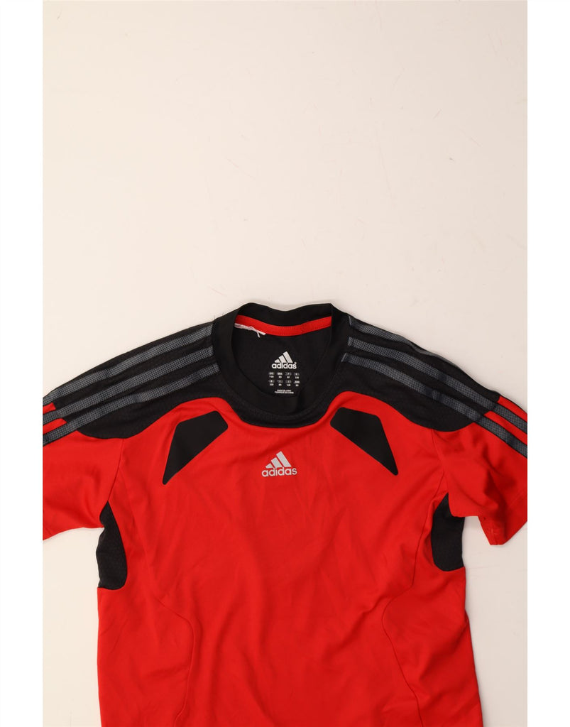 ADIDAS Boys Climacool T-Shirt Top 7-8 Years Red Colourblock Vintage Adidas and Second-Hand Adidas from Messina Hembry 