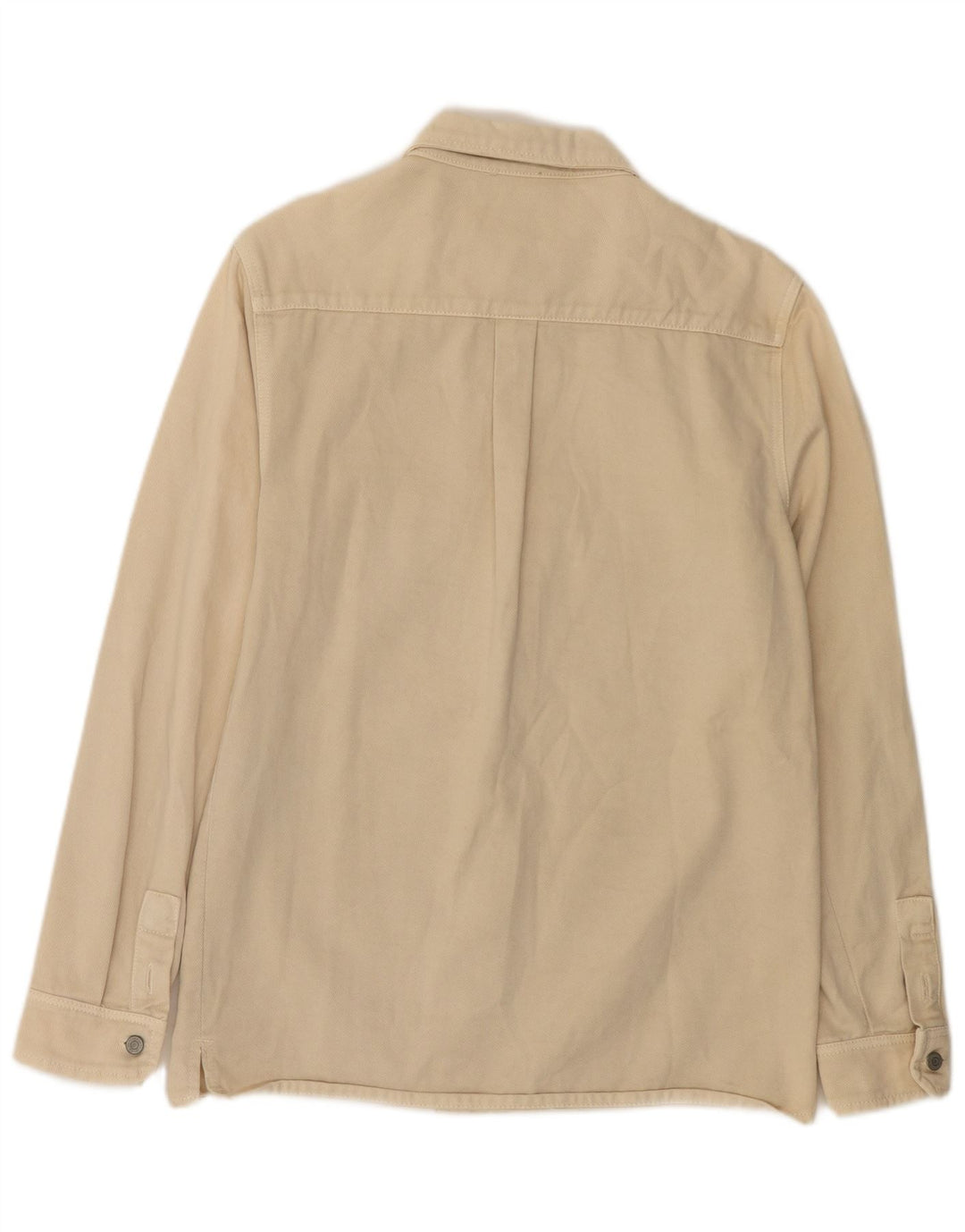 ZARA Mens Relaxed Fit Denim Shirt Medium Beige Cotton