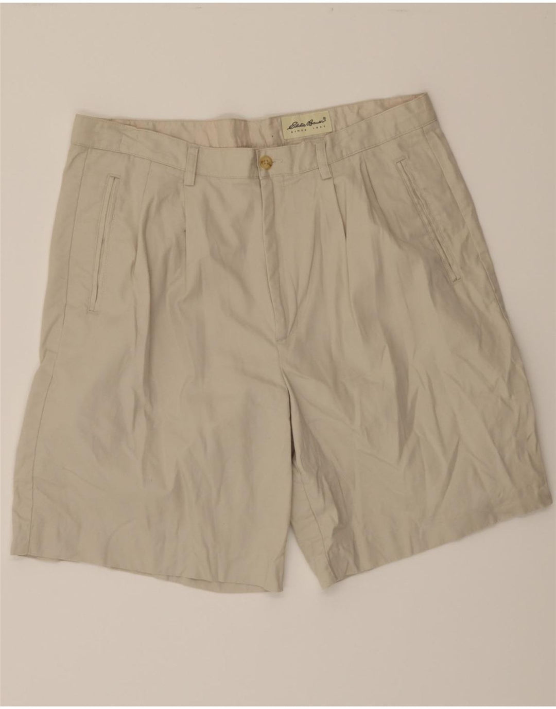EDDIE BAUER Mens Pegged Chino Shorts W36 Large Beige Cotton Vintage Eddie Bauer and Second-Hand Eddie Bauer from Messina Hembry 