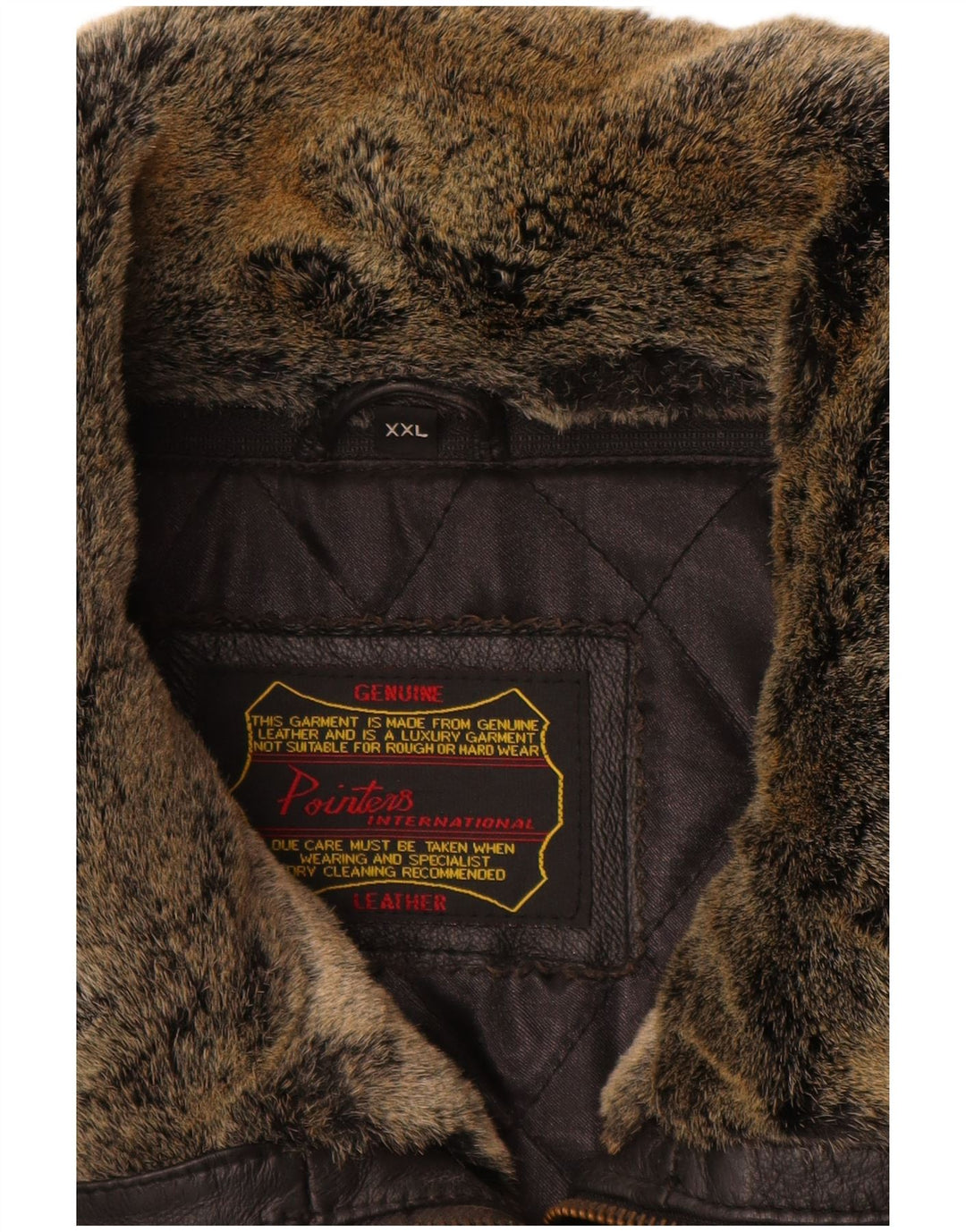 Pointers Mens Leather Jacket UK 44 2XL Black Leather