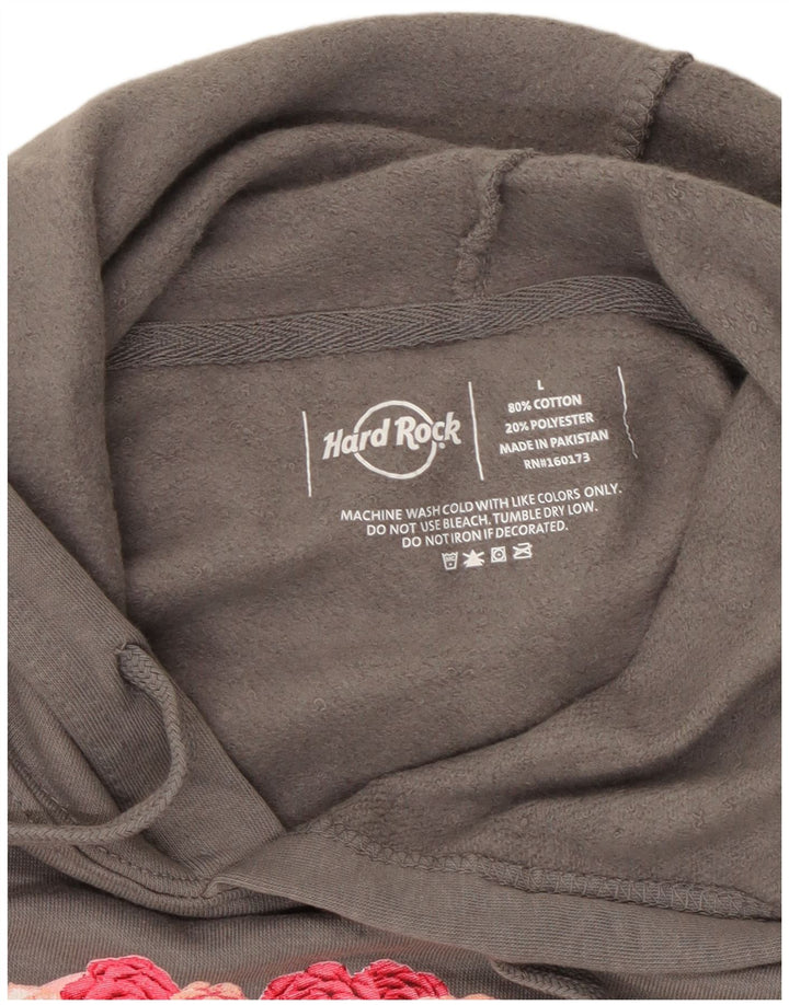 HARD ROCK CAFE Womens Milan Oversized Hoodie Jumper UK 16 Large Grey