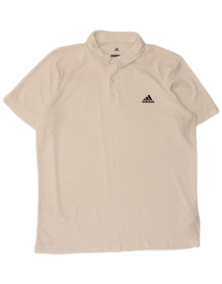 Adidas Mens Climalite Polo Shirt Large White Polyester