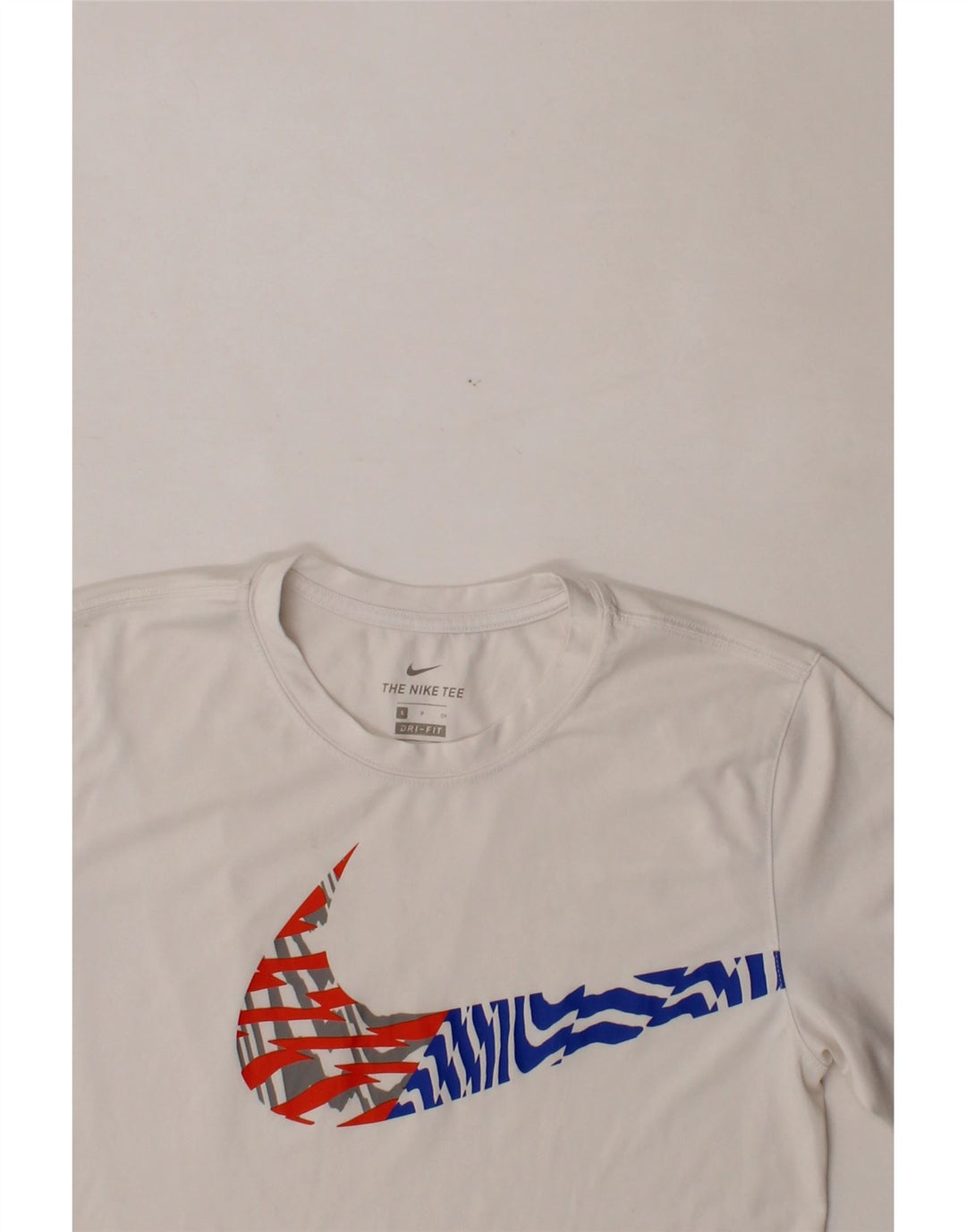 NIKE Womens Dri Fit Graphic T-Shirt Top UK 10 Small White Polyester Vintage Nike and Second-Hand Nike from Messina Hembry 