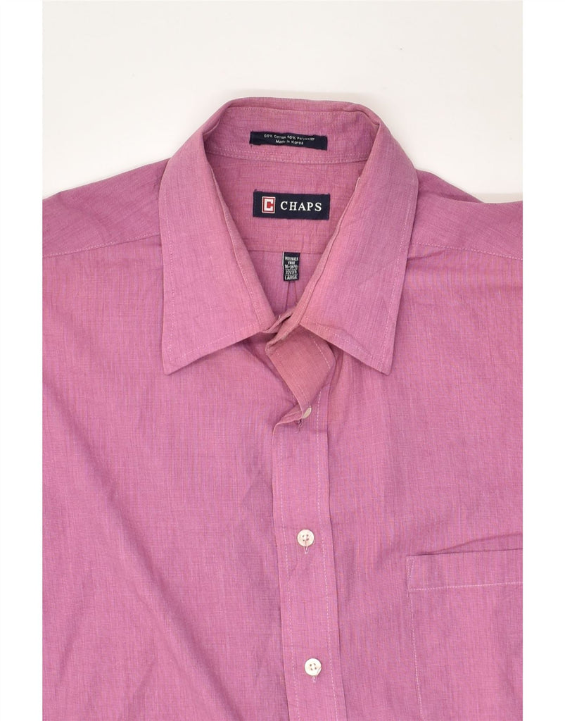 CHAPS Mens Shirt Size 16 1/2 32/33 Large Pink Cotton | Vintage Chaps | Thrift | Second-Hand Chaps | Used Clothing | Messina Hembry 