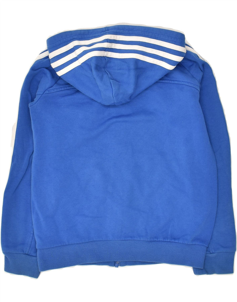 ADIDAS Boys Zip Hoodie Sweater 9-10 Years Blue Cotton | Vintage Adidas | Thrift | Second-Hand Adidas | Used Clothing | Messina Hembry 