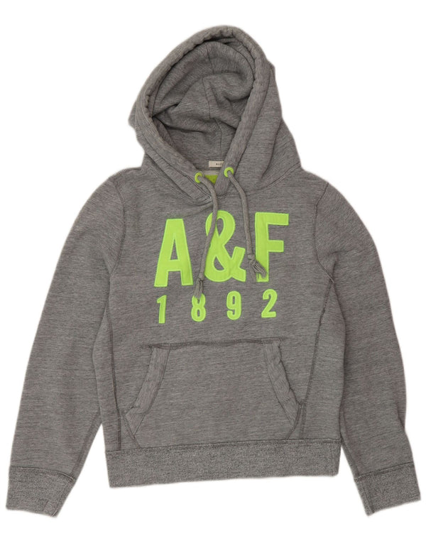 Abercrombie & Fitch Mens Muscle Graphic Hoodie Jumper Small Grey Flecked