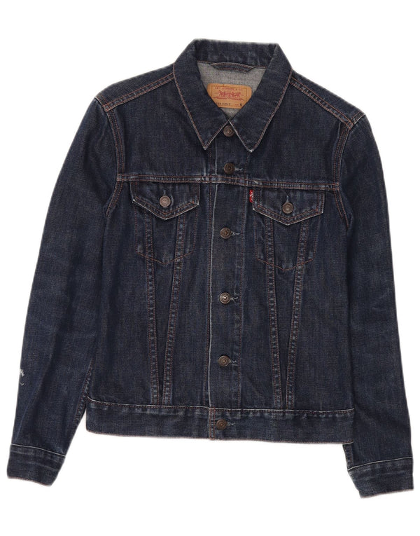 LEVI'S Girls Denim Jacket 9-10 Years Small  Navy Blue Cotton