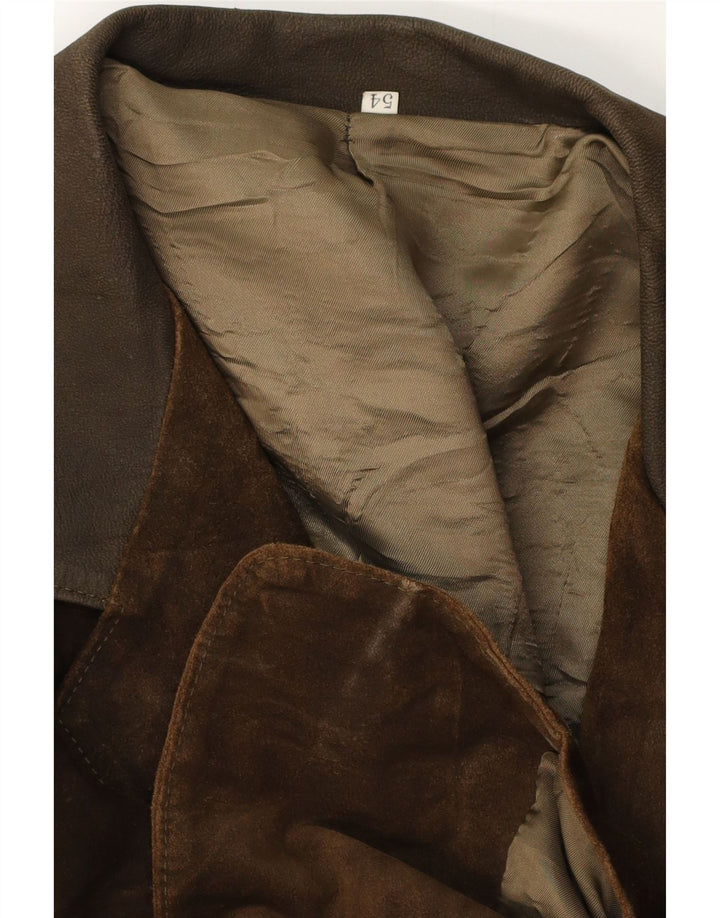 Vintage Mens 2 Button Suede Blazer Jacket IT 54 2XL Brown