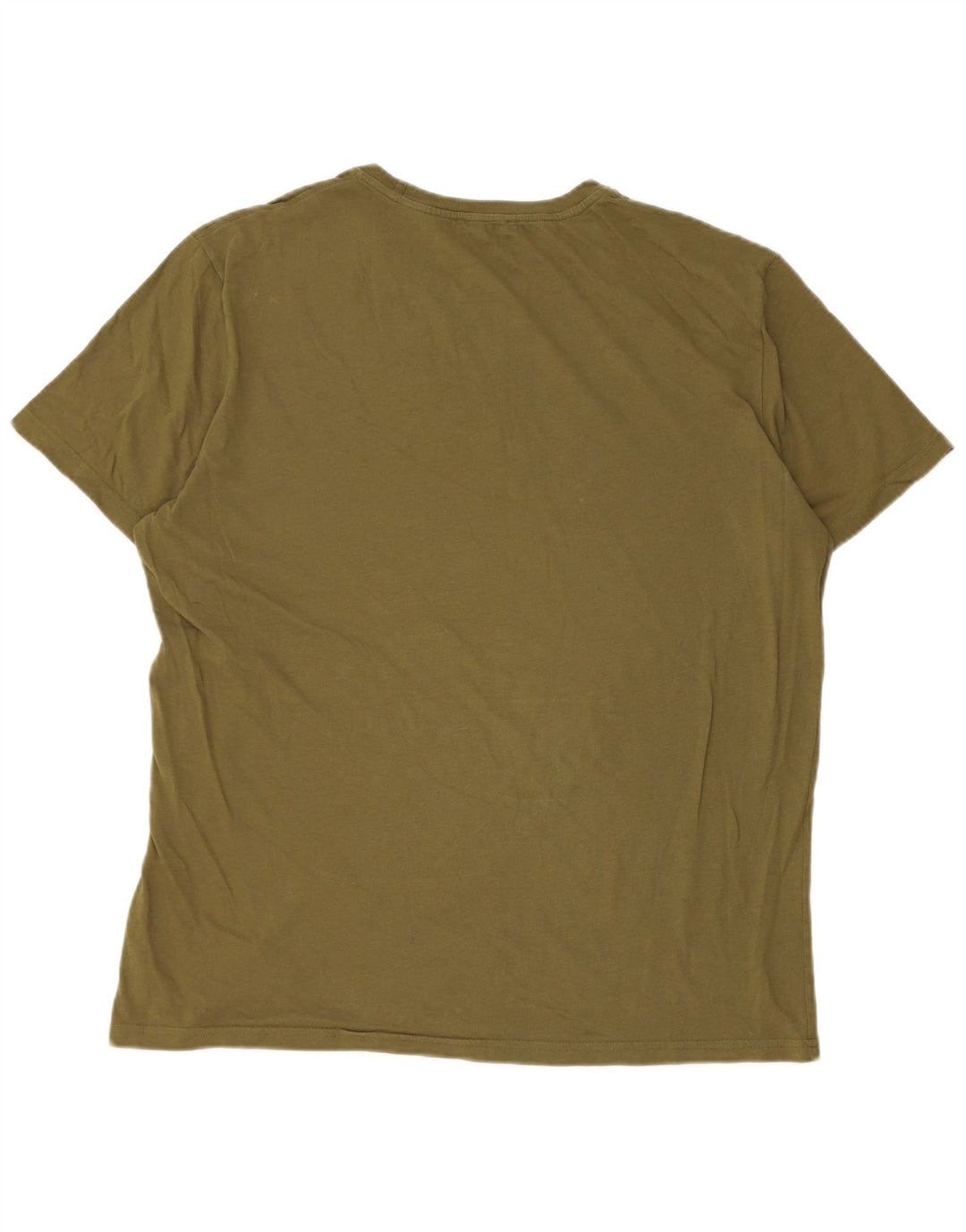 Benetton Mens T-Shirt Top XL Khaki Cotton