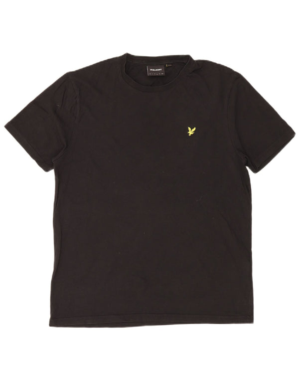 Lyle & Scott Mens T-Shirt Top Large Black Cotton