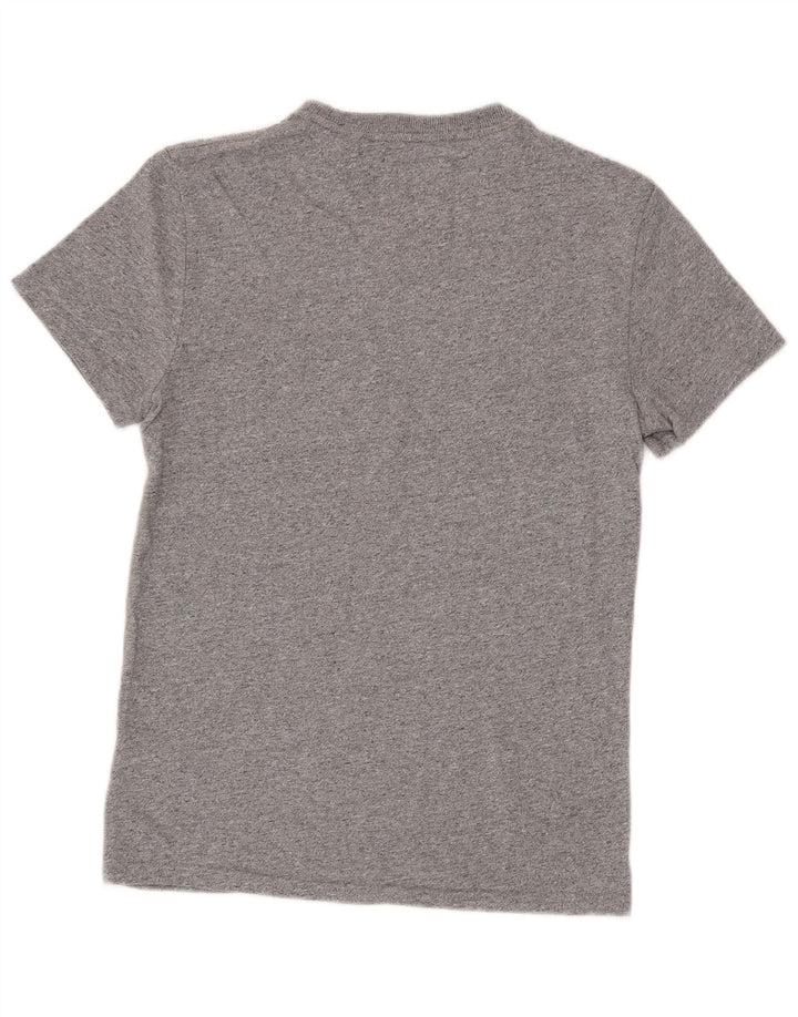 Superdry Mens Graphic T-Shirt Top Small Grey Flecked Cotton