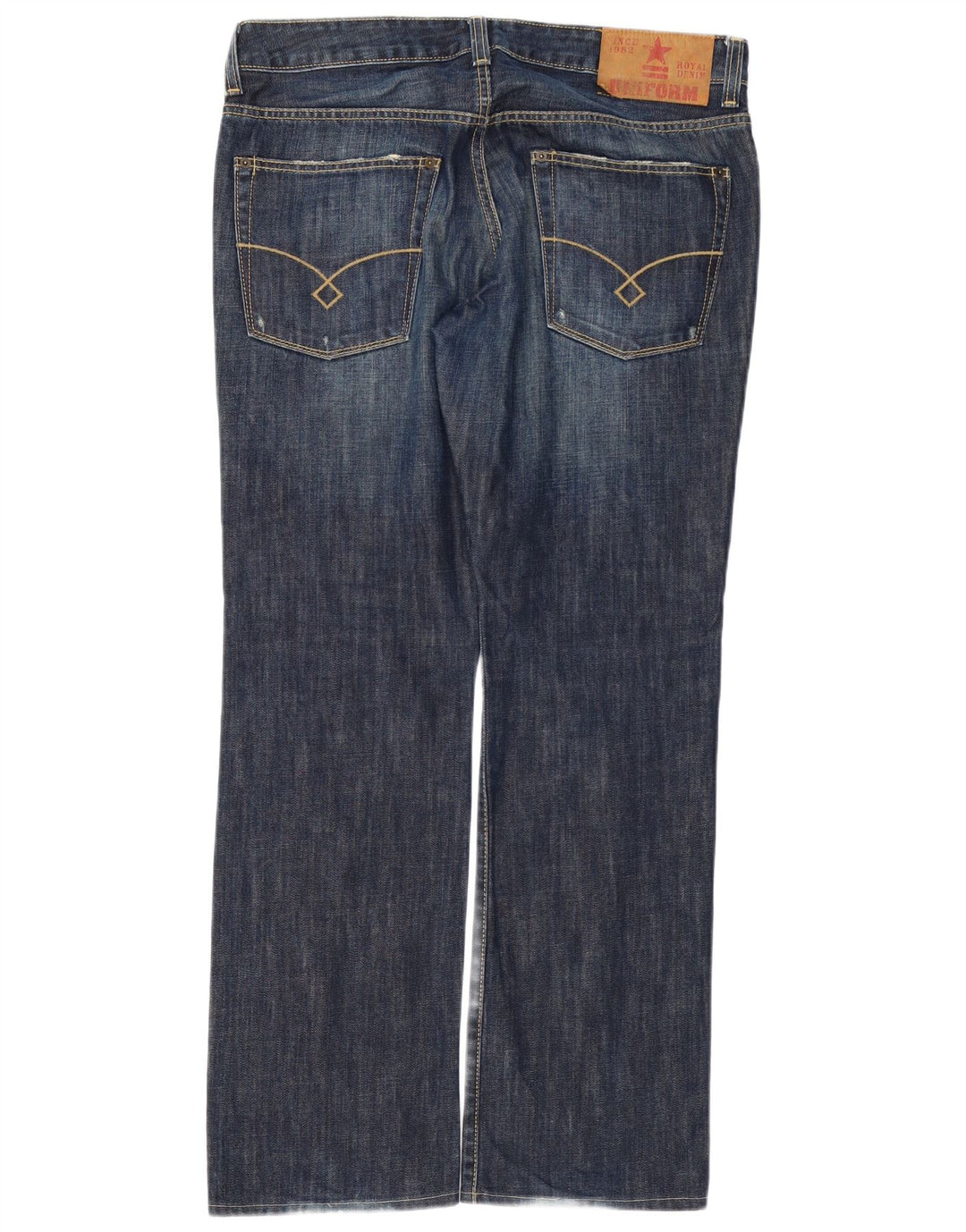 Uniform Mens Straight Jeans W34 L32 Blue Cotton
