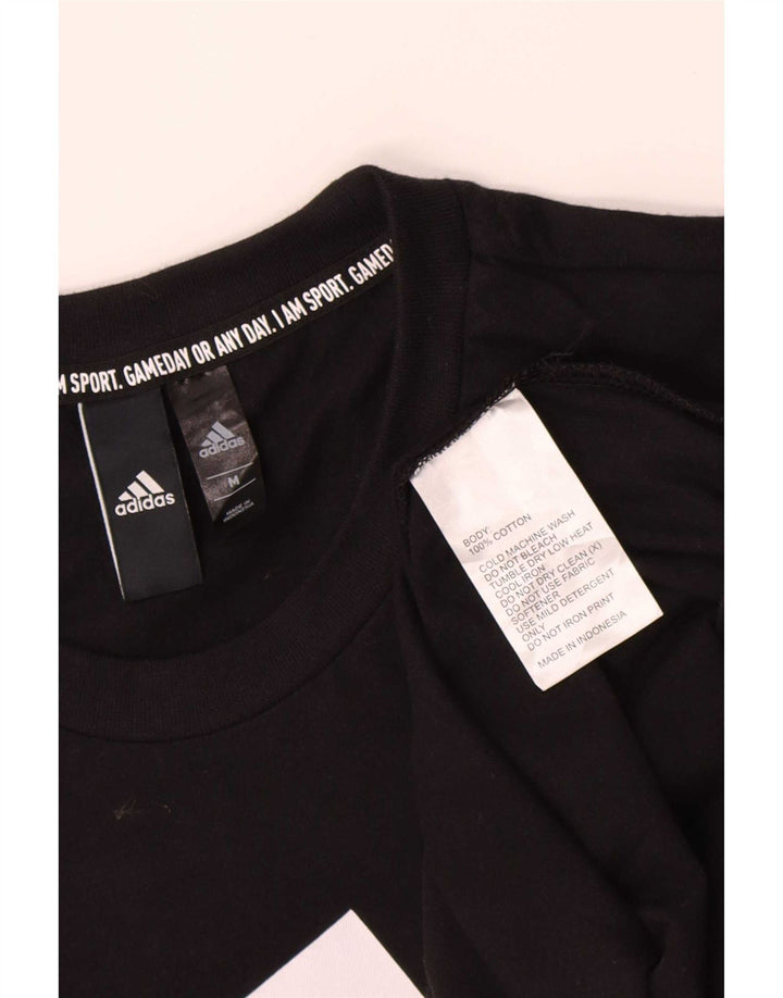 Adidas Mens Graphic T-Shirt Top Medium Black Cotton
