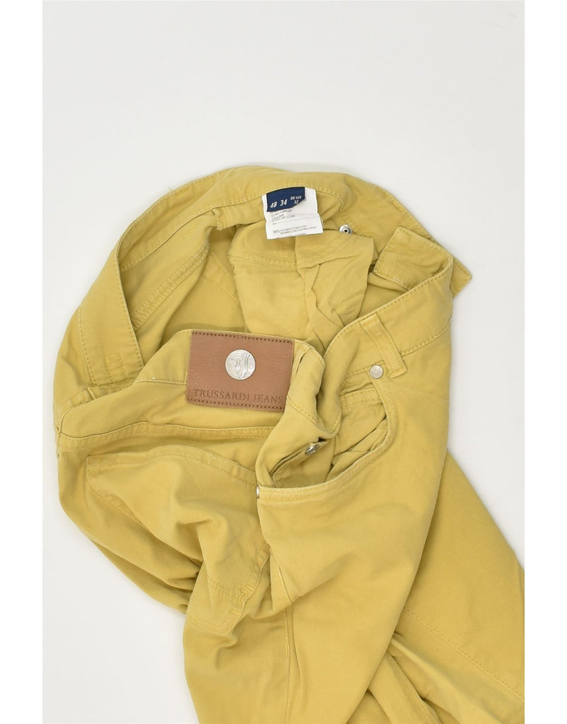 TRUSSARDI Mens Straight Jeans W32 L27 Yellow Cotton | Vintage Trussardi | Thrift | Second-Hand Trussardi | Used Clothing | Messina Hembry 