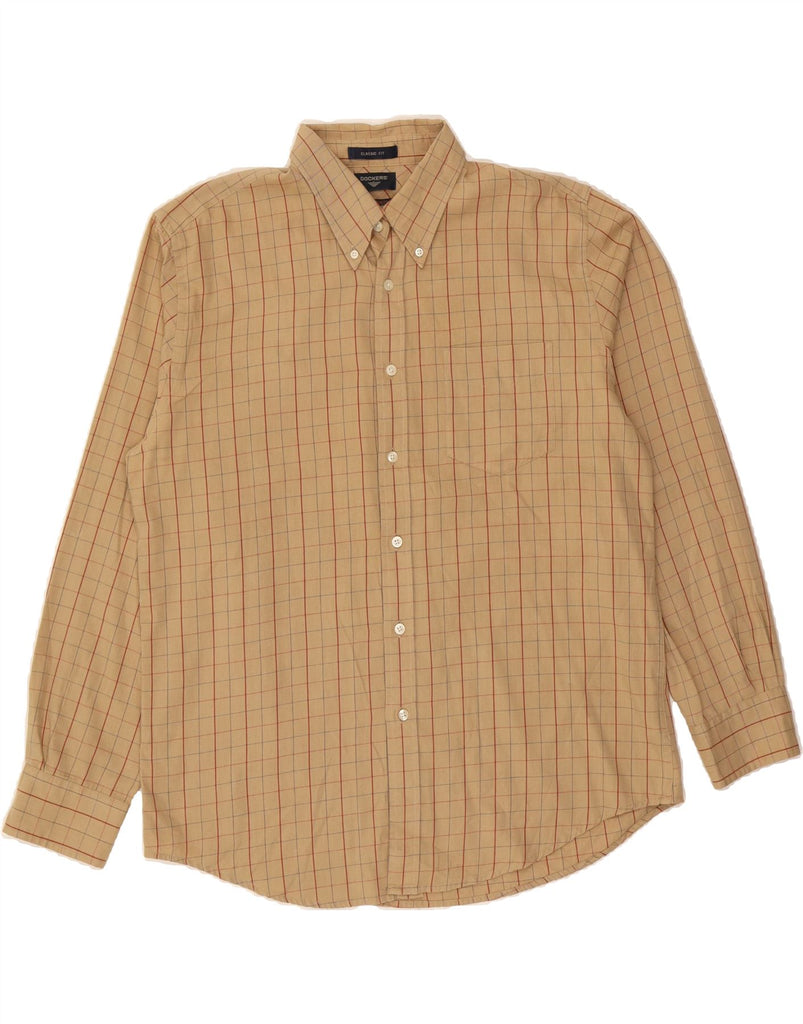 DOCKERS Mens Classic Fit Shirt Large Beige Check Cotton Vintage Dockers and Second-Hand Dockers from Messina Hembry 