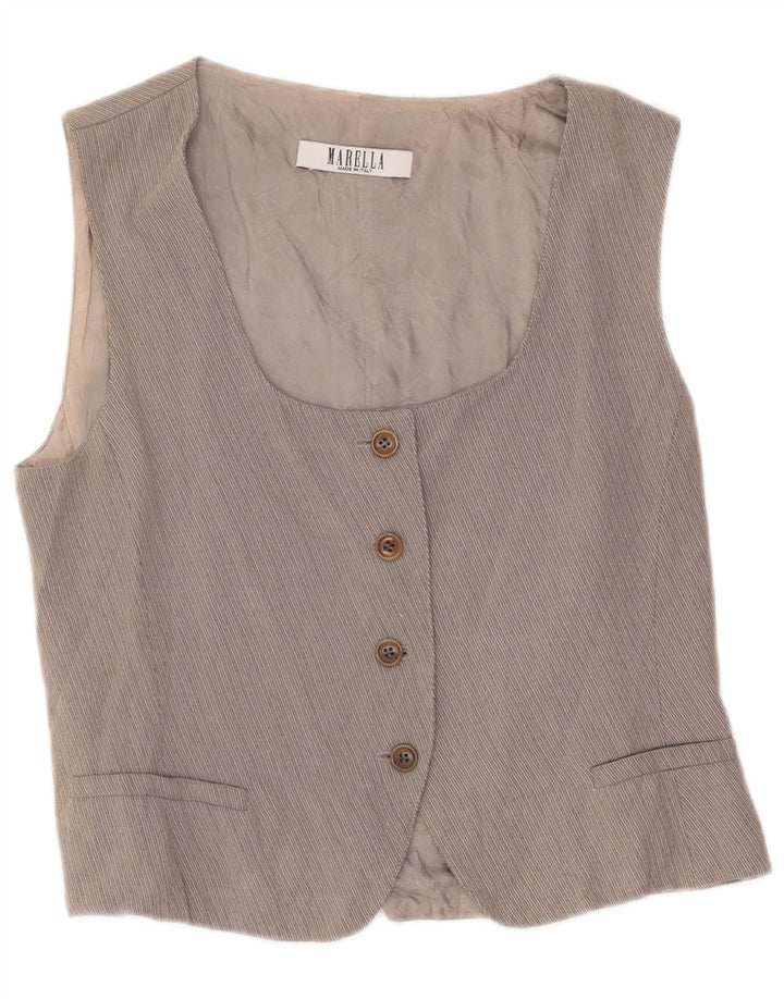 Marella Womens Waistcoat UK 12 Medium Grey
