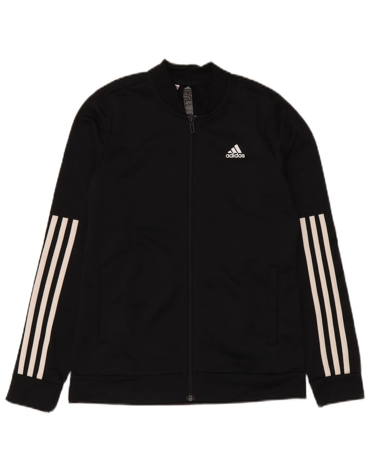 Adidas Boys Primegreen Tracksuit Top Jacket 11-12 Years Black Polyester