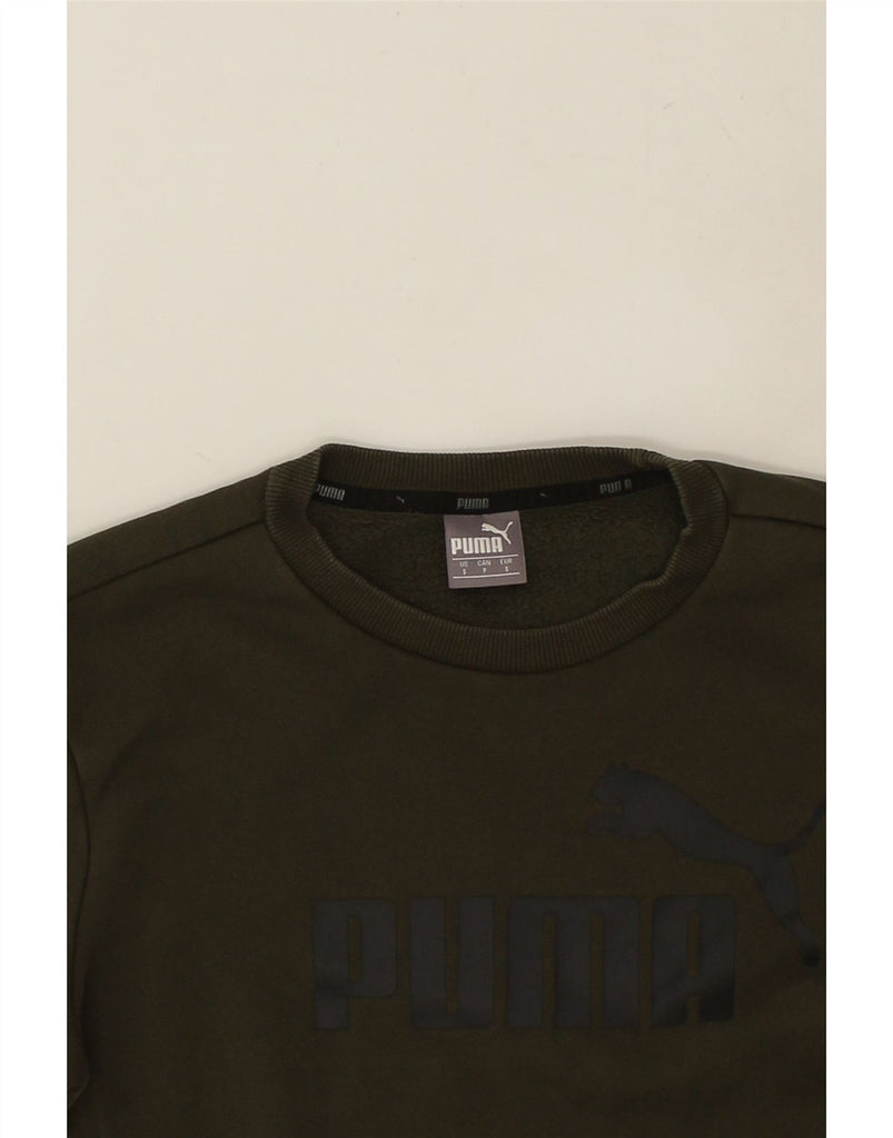 PUMA Mens Graphic Sweatshirt Jumper Small Khaki Cotton | Vintage Puma | Thrift | Second-Hand Puma | Used Clothing | Messina Hembry 