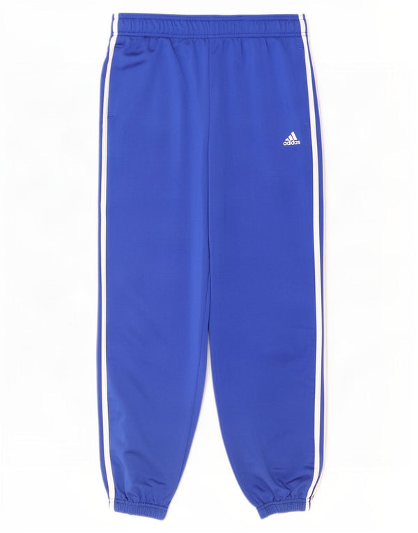 Adidas Boys Tracksuit Trousers Joggers 15-16 Years Blue Polyester