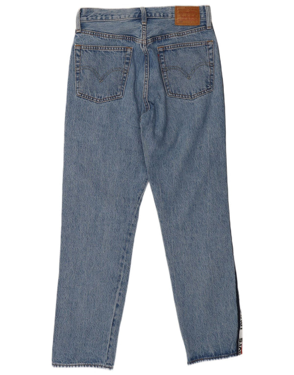 LEVI'S Womens 501 Graphic Straight Jeans W28 L27 Blue