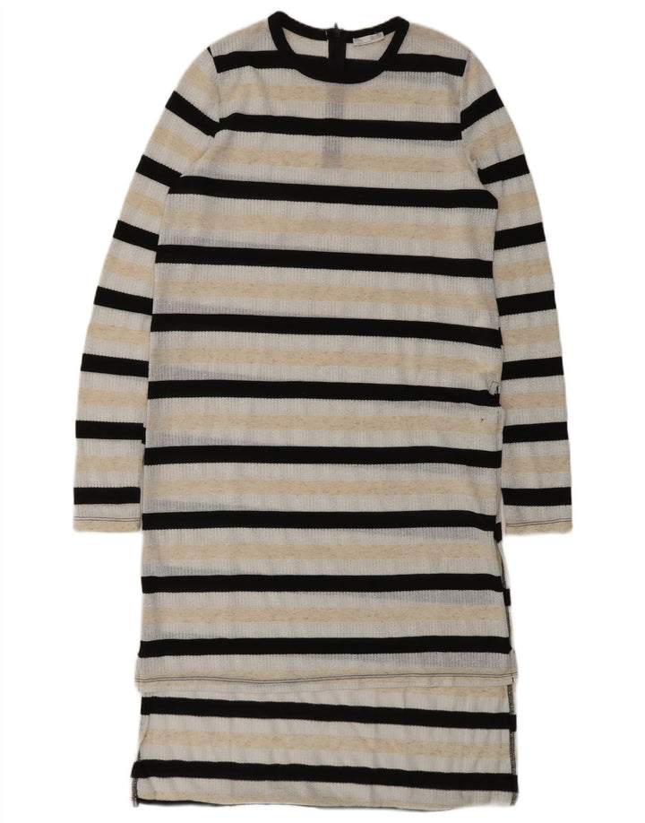 ZARA Womens Long Sleeve Jumper Dress UK 14 Medium Multicoloured Striped
