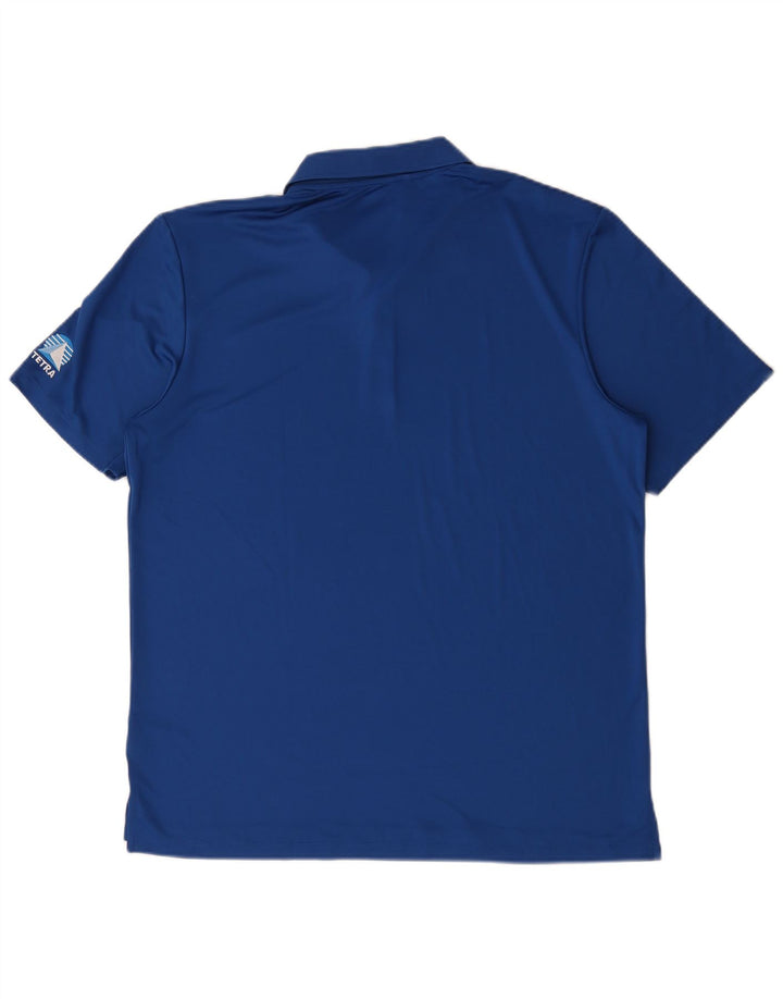 Adidas Mens Polo Shirt Large Blue Polyester