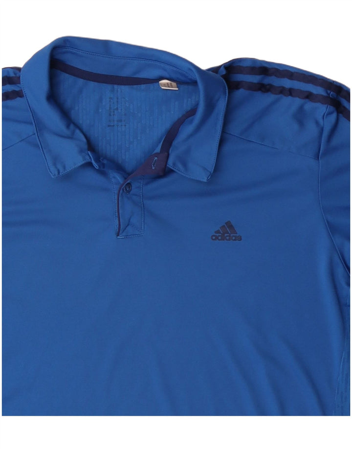 Adidas Mens Climacool Polo Shirt Large Blue