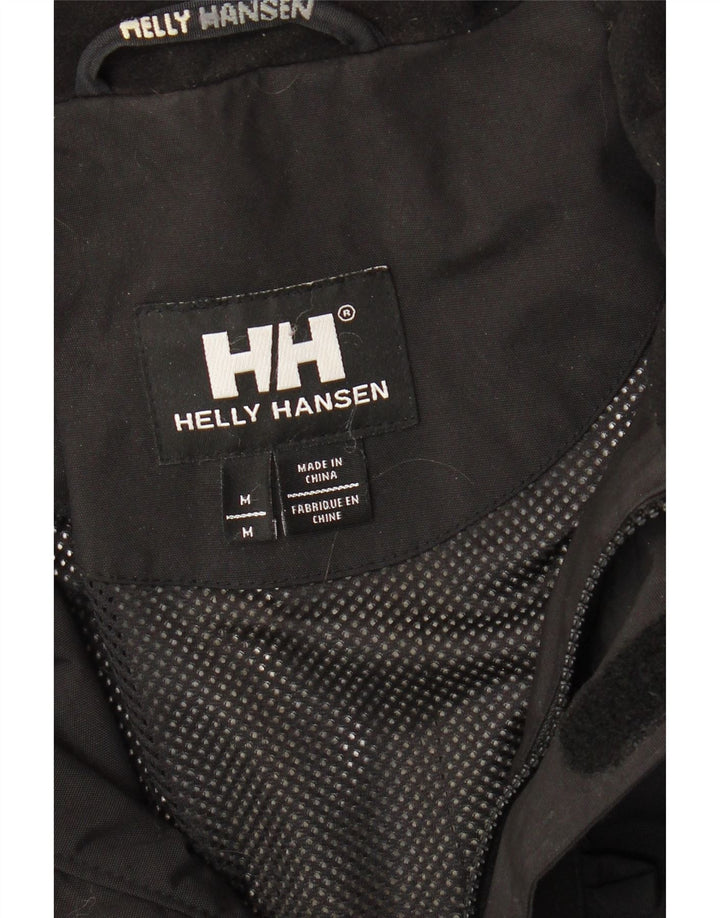 HELLY HANSEN Mens Hooded Rain Jacket UK 38 Medium Black Nylon