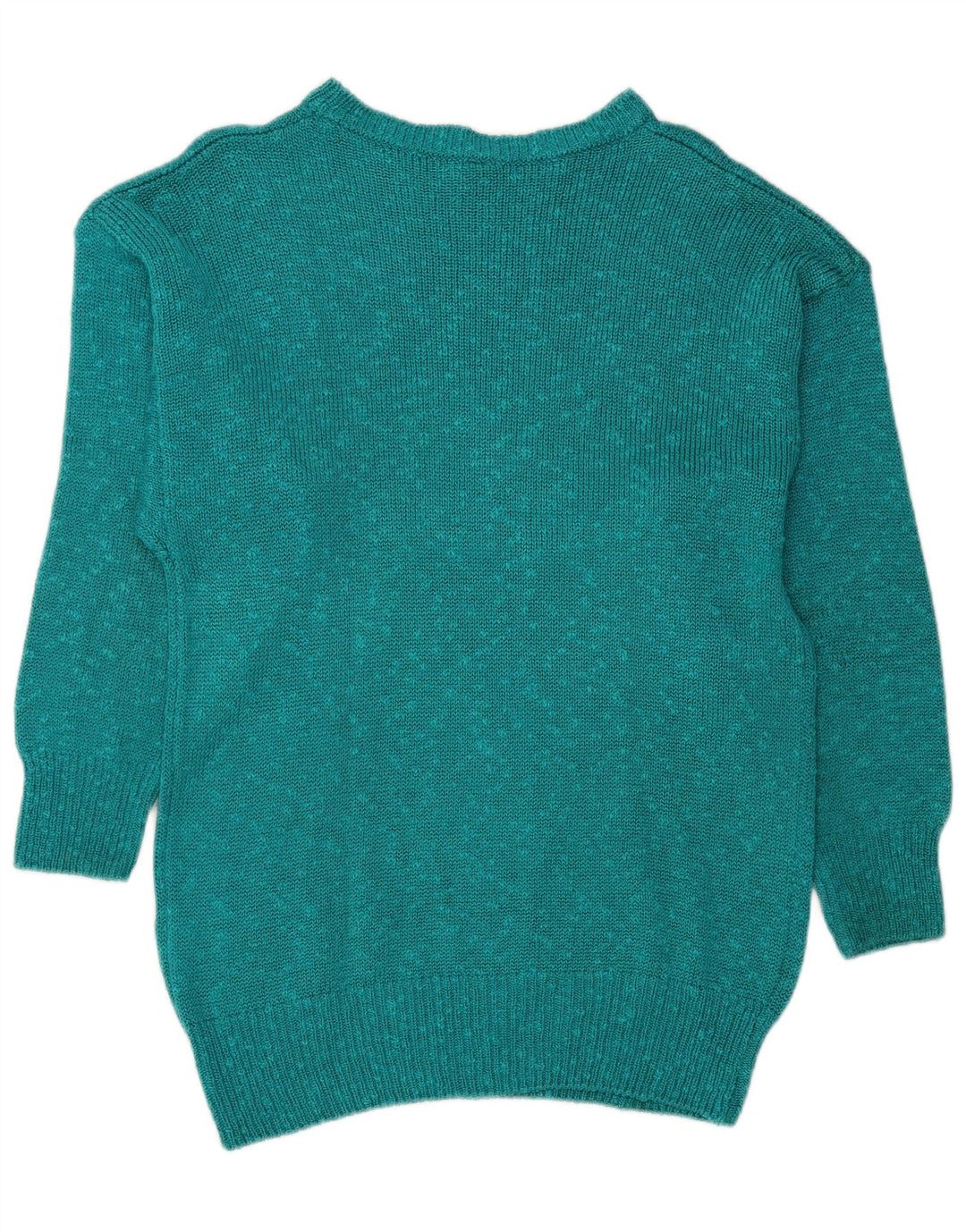 VINTAGE Womens Boat Neck Jumper Sweater EU 36 Small Turquoise Flecked