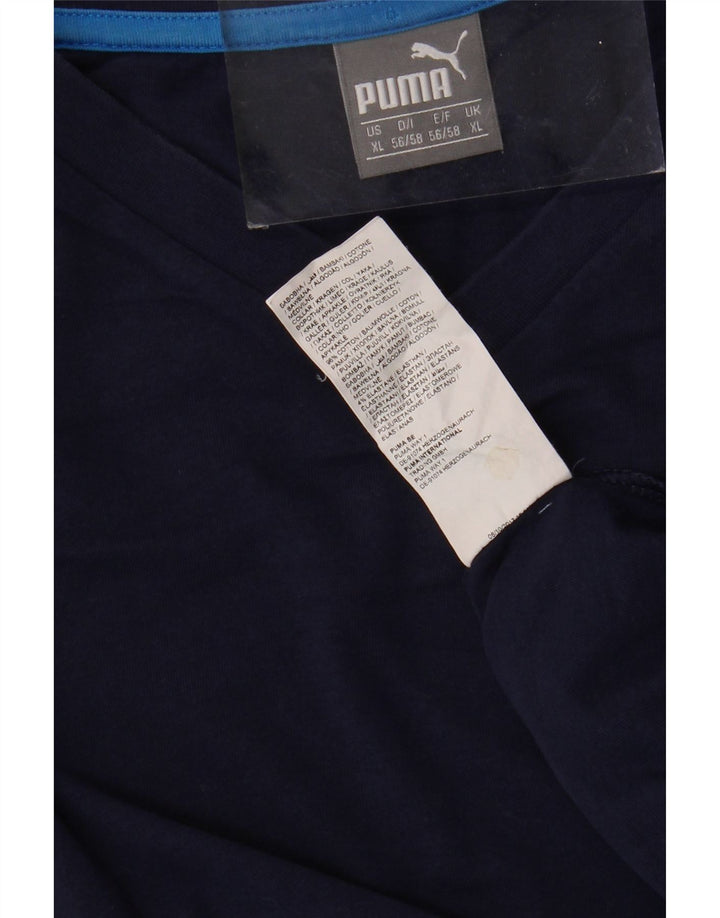 PUMA Mens T-Shirt Top XL Navy Blue Cotton