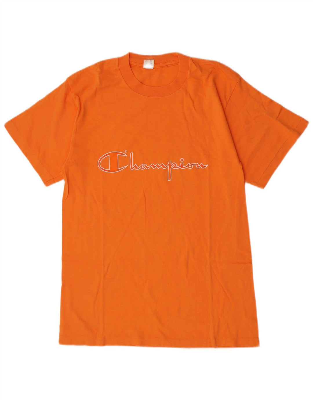 Champion Mens Graphic T-Shirt Top Medium Orange Cotton