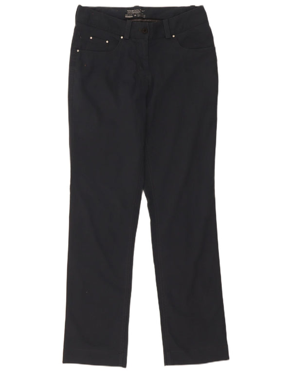 Nike Womens Dri Fit Straight Casual Trousers UK 10 Small W30 L31 Navy Blue