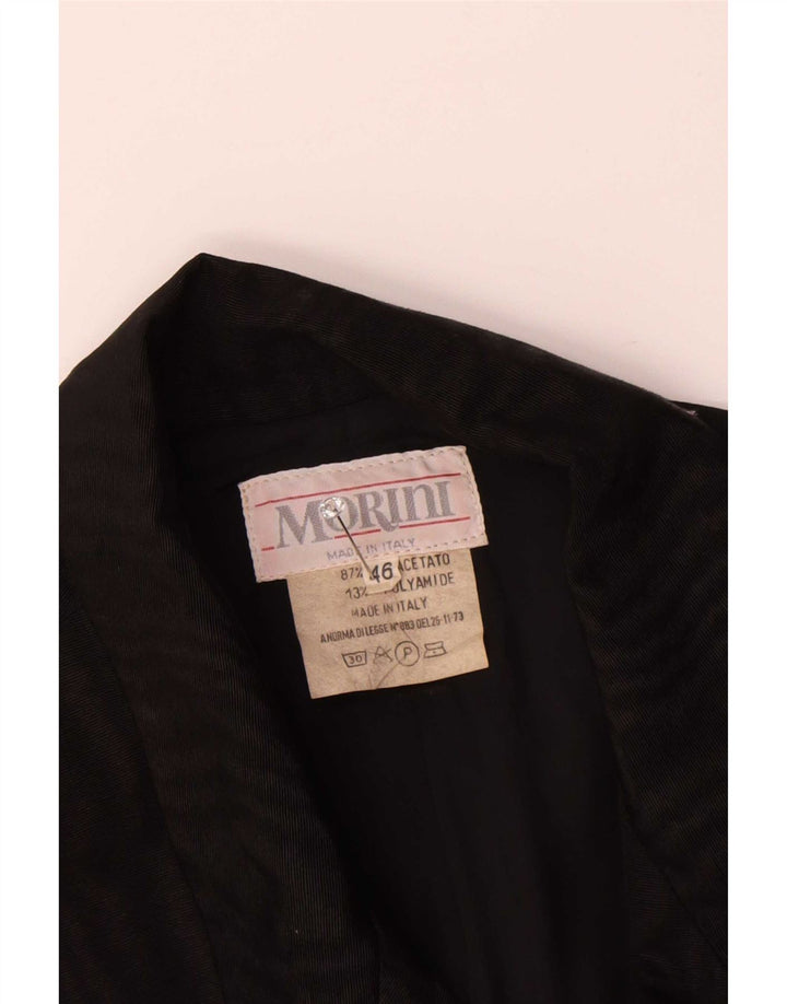 Sergio Morini Womens 1 Button Blazer Jacket IT 46 Large Black Acetate
