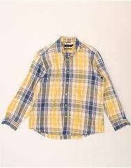 NAUTICA Mens Shirt Large Yellow Check Cotton