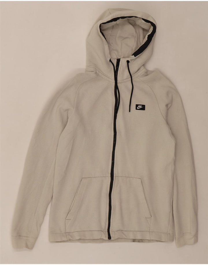NIKE Womens Zip Hoodie Sweater UK 10 Small Grey Cotton Vintage Nike and Second-Hand Nike from Messina Hembry 