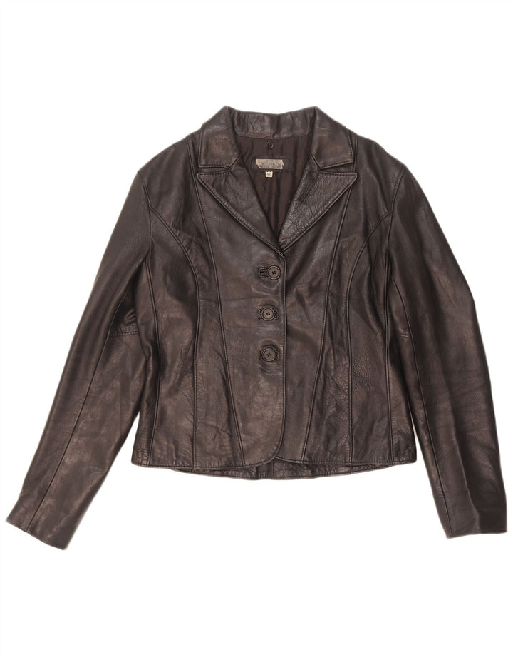 Vintage Womens Leather Jacket IT 46 Large Black