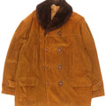 Deserto Mens Double Breasted Corduroy Coat IT 48 Medium Beige Colourblock